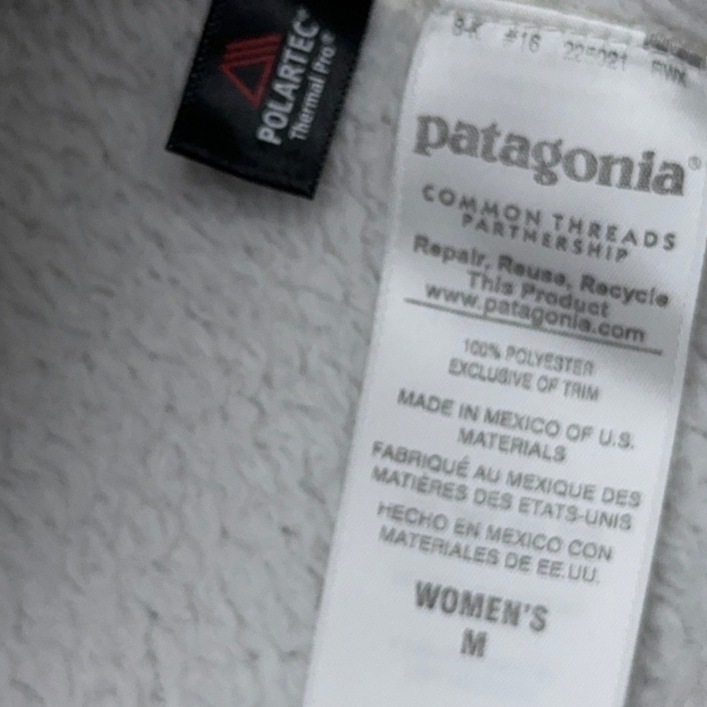 Patagonia Re-Tool Snap-T Pullover Women's M Raw Linen White X-Dye Fleece READ - Picture 3 of 11